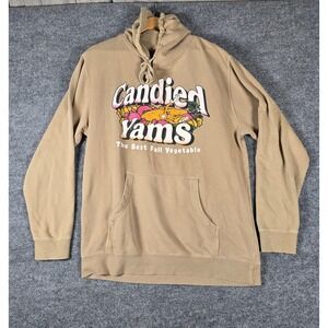 KO‎ Candied Yams The Best Fall Vegetable Graphic Hoodie Men Tan Size Large